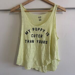 “PINK” yellow puppy tank size S